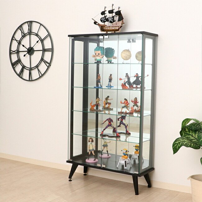 楽天市場】ガラスコレクションケース 5段 強化ガラス ディスプレイ