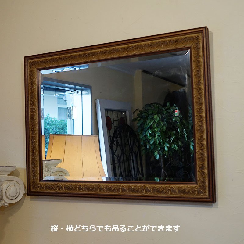楽天市場】【訳あり品】鏡 壁掛け イタリア製 ブラウン キズあり