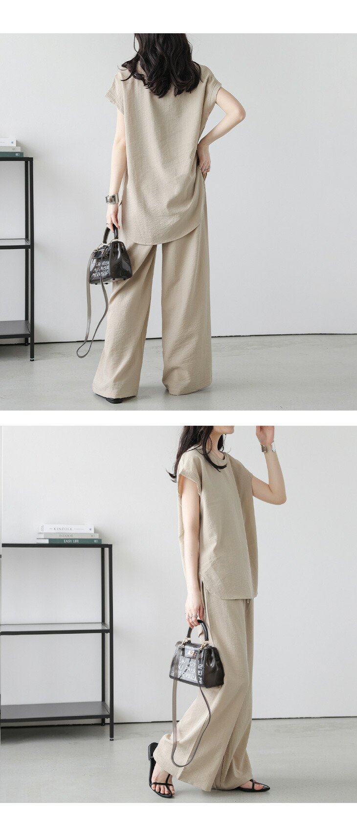 楽天市場】【半額クーポン対象】接触冷感 リネン風 セットアップ