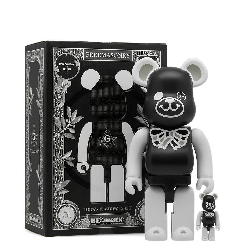BE@RBRICK FREEMASONRY fragment 100％400%白 BE@RBRICK FREEMASONRY