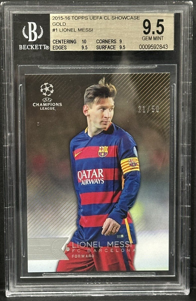 2015-16 Topps UEFA Champion League Showcase #1 Lionel Messi Gold