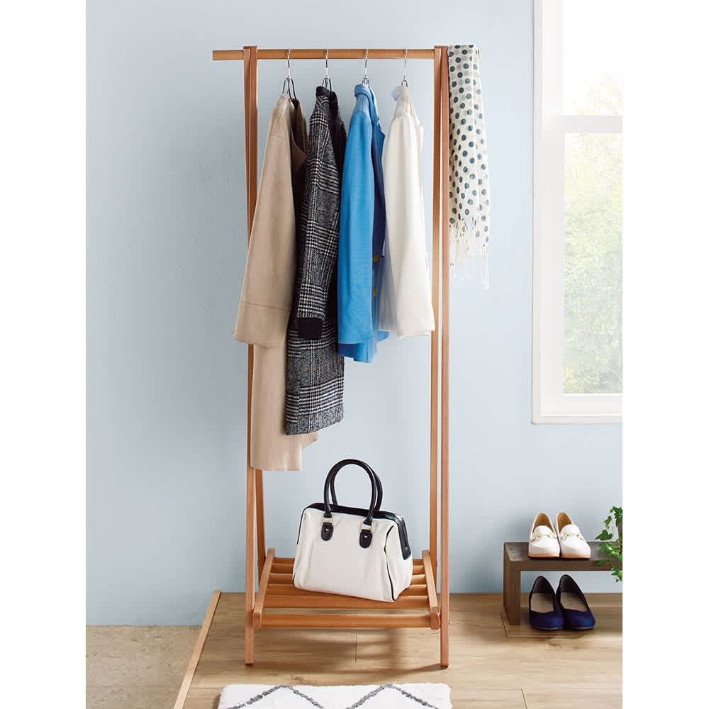 頑丈天然木A型ハンガーラック 幅73cm 通販 - ディノス