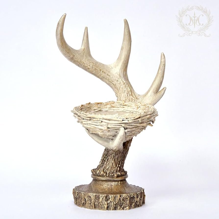 Amazon.co.jp: アントラーキャンドルホルダー 角 鹿 トナカイ ピラー