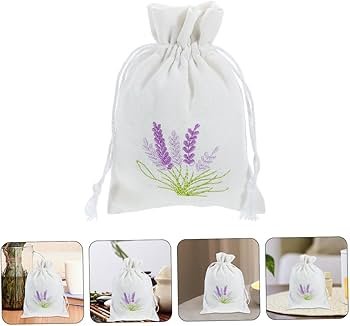 Amazon.co.jp: WHAMVOX ラベンダー柄巾着バッグ 13×18cm ドロー