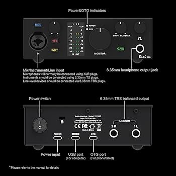 Amazon.com: TOPPING E1X2 OTG USB Audio Interface | XLR Mic Preamp