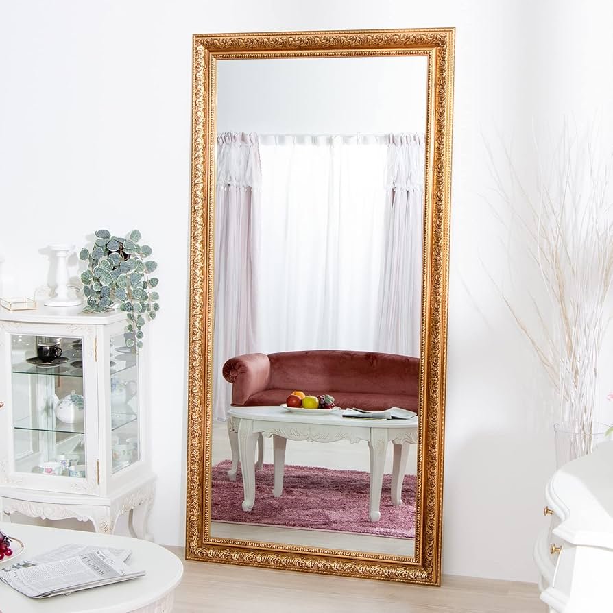 Amazon.co.jp: 鏡 ミラー 全身 姿見 アンティーク調 W90 幅90