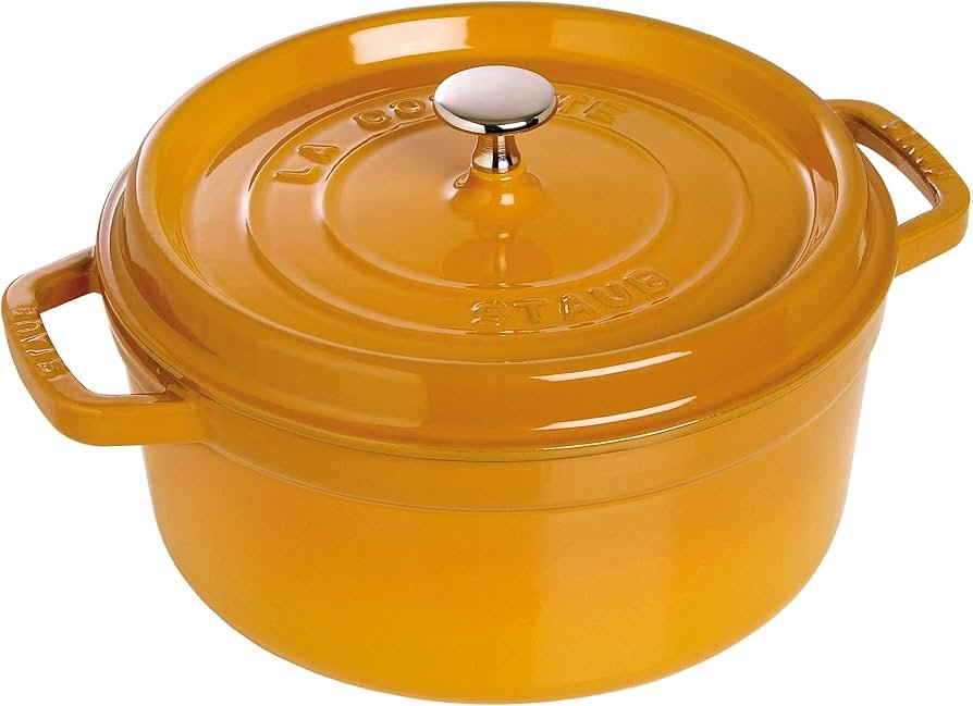 Amazon｜staub ストウブ 「 ココット ラウンド マスタード 22cm