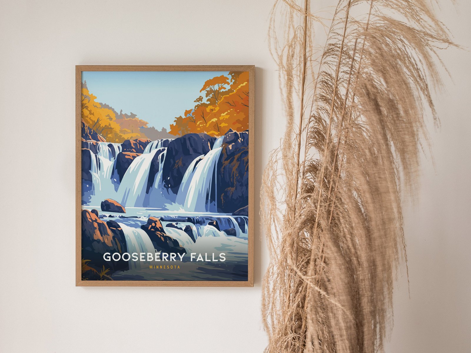Gooseberry Falls Poster | Minnesota Waterfall Wall Art | Framed or