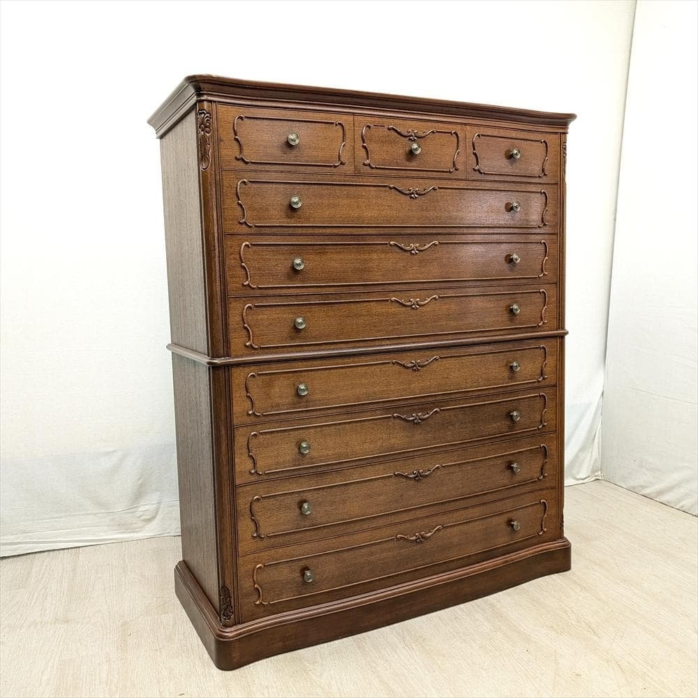 府中家具　宇野木工　チーク 桐　整理箪笥　タンス　チェスト　箪笥　たんす　引出し チークチェストR80N タンス 収納家具 整理タンス 箪笥 チーク材 天然木