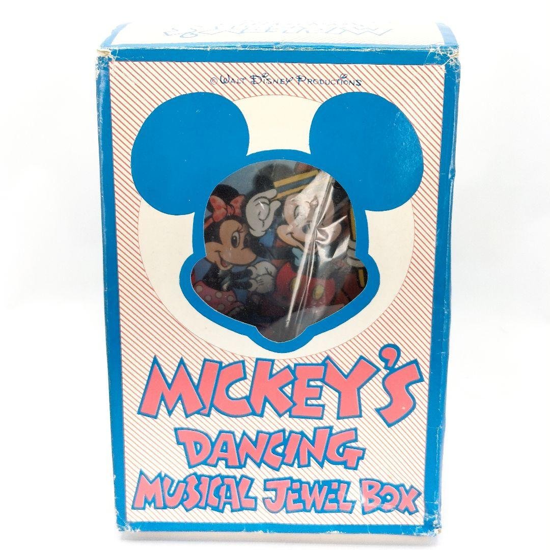 レトロ ミッキー ミニー 木製 オルゴール ダンシング ジュエルボックス