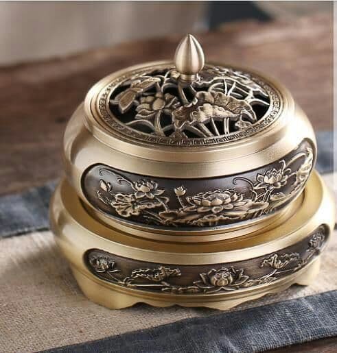 純銅香炉白檀香炉は、仏に供える薫香沈香安神の家庭用渦巻き香香炉です。 香道具スターターキット セット 香粉3種 紅檜 白檀 沈香 中国 本場