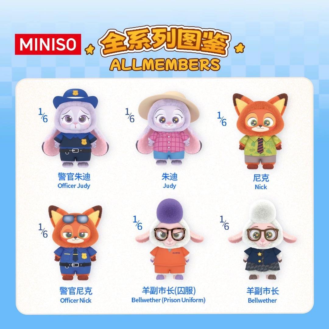 MINISO ズートピア ぬいぐるみペンダント Zootopia ボックス - メルカリ