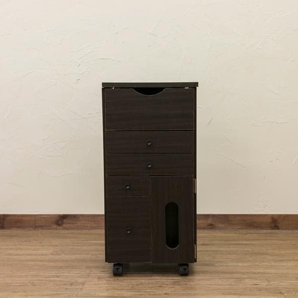 《新品・送料無料》コスメワゴン　縦型　DBR/WH