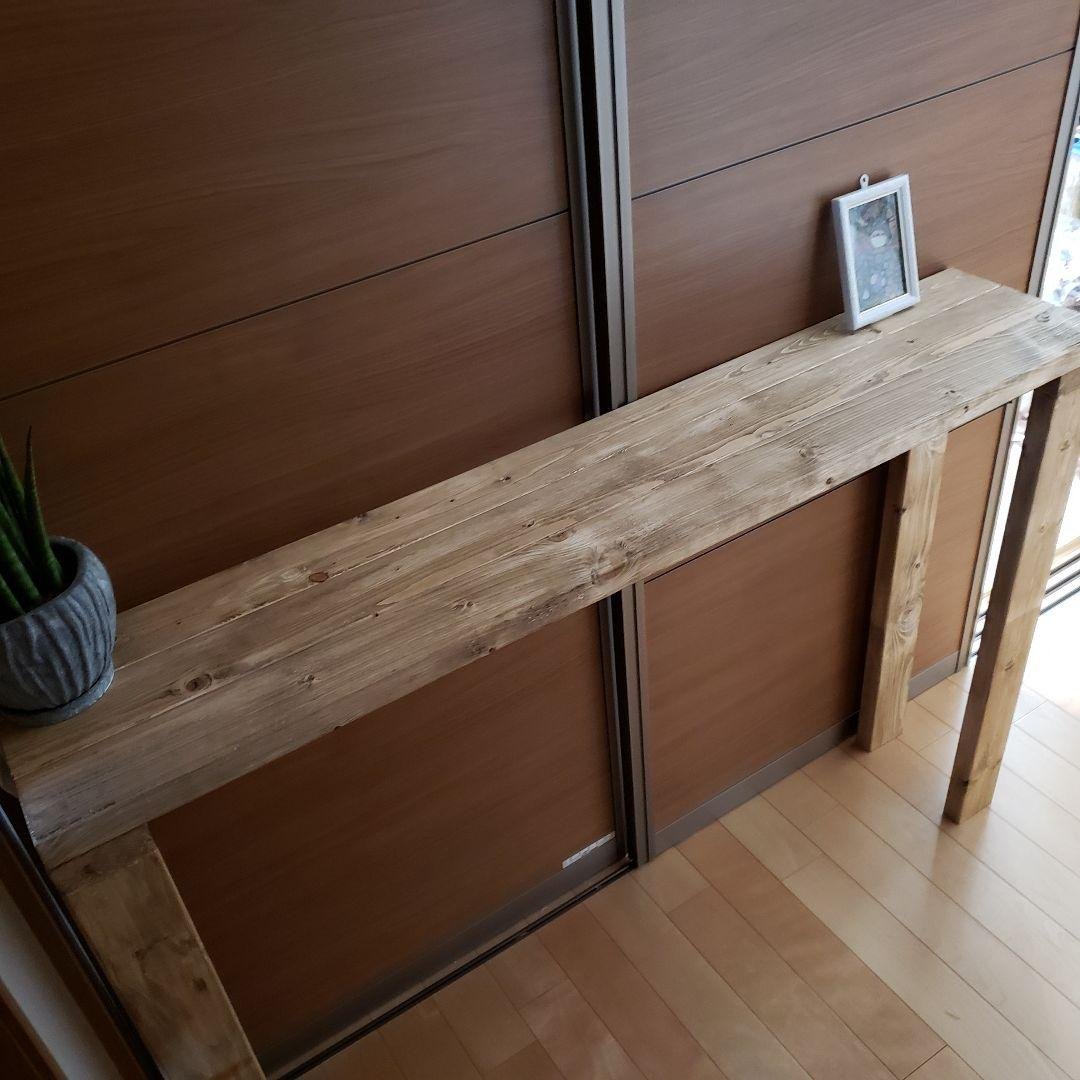 140✕27 ロングカウンターテーブル　アンティーク　天厚重厚タイプ　木目調 140✕27 ロングカウンターテーブルアンティーク天厚重厚タイプ木目調