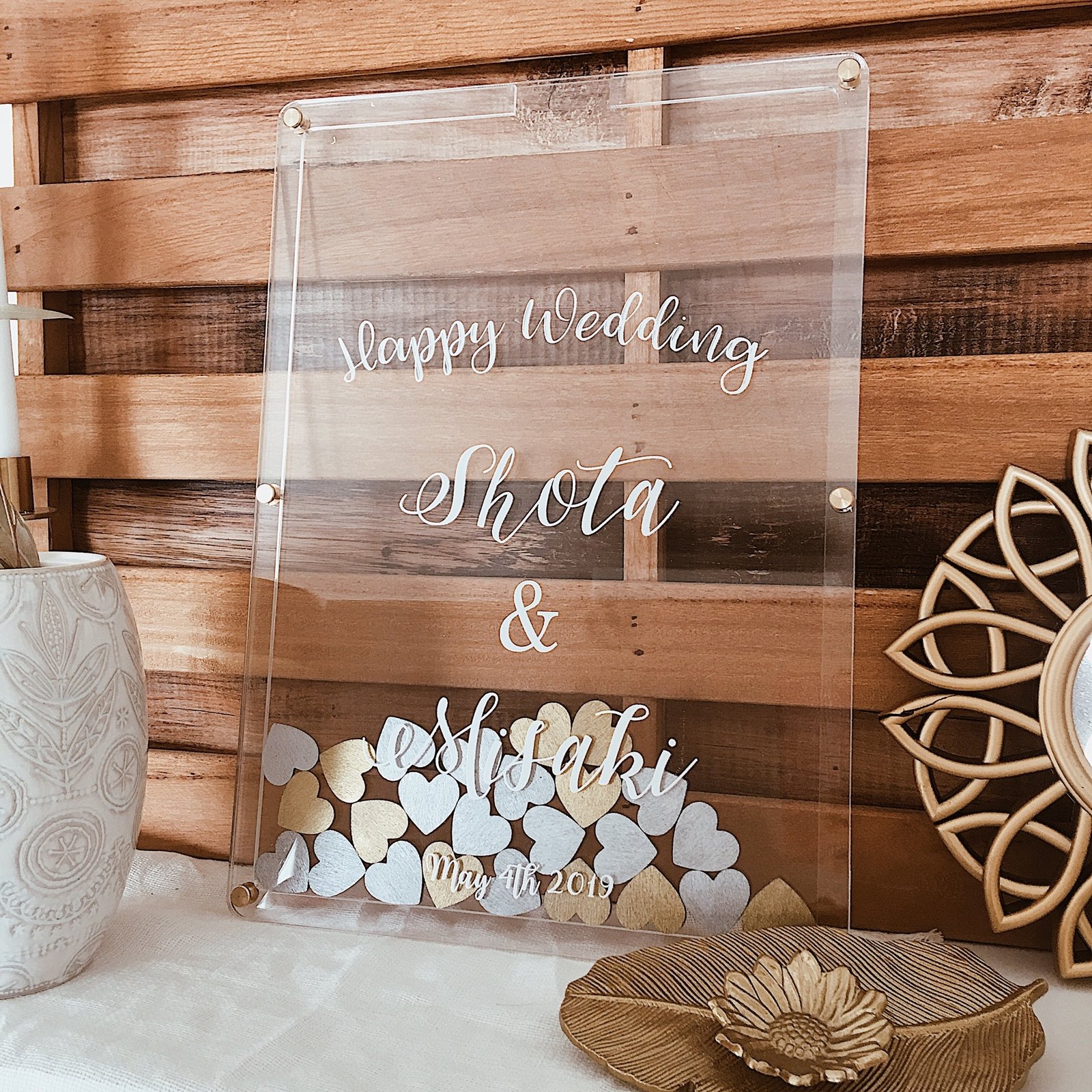 ハートドロップス 説明ボード メイソンジャー型 - LOVERS | minne