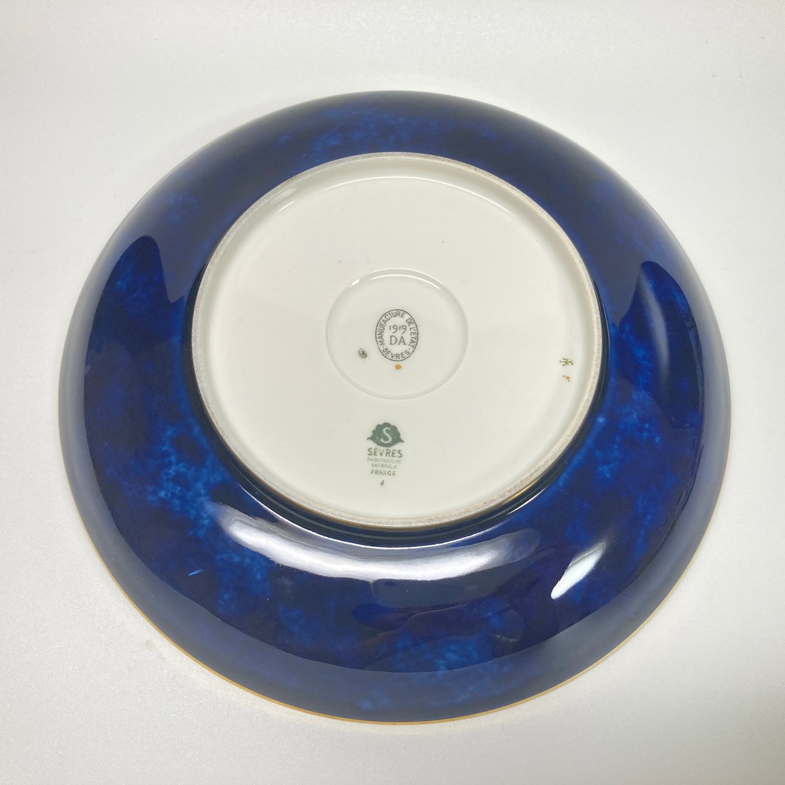 SEVRES セーブル 王者の青 クラウテッドブルー 雲模様 24金彩 プレート