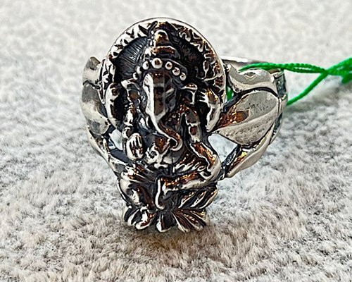 シルバーリング ネーシャ ガネーシア 百合 指輪 26号 メンズ シルバー