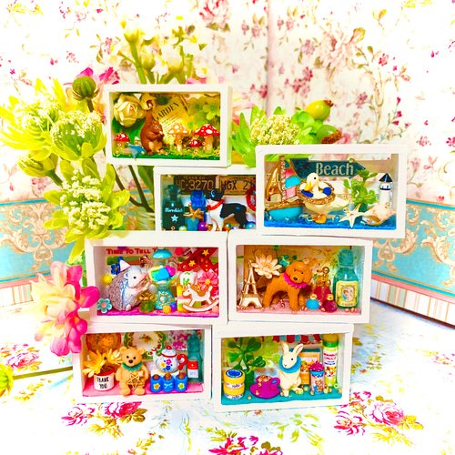 マッチ箱sizeのドールハウス/テディベア/クマ/ミニチュア/ドールハウス