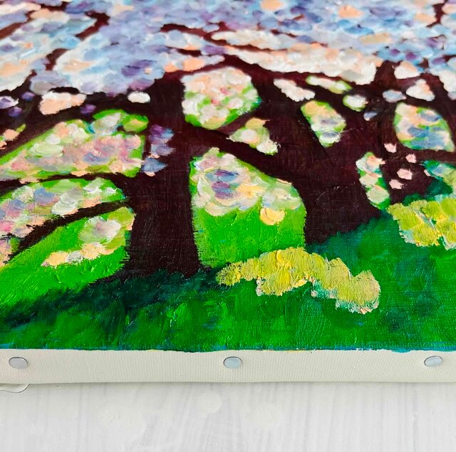 原画「朝の桜2」F6・油彩画 | iichi 日々の暮らしを心地よくする